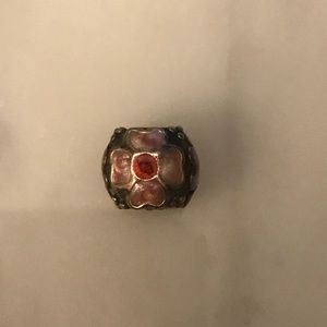 Pandora Pink and red flower charm